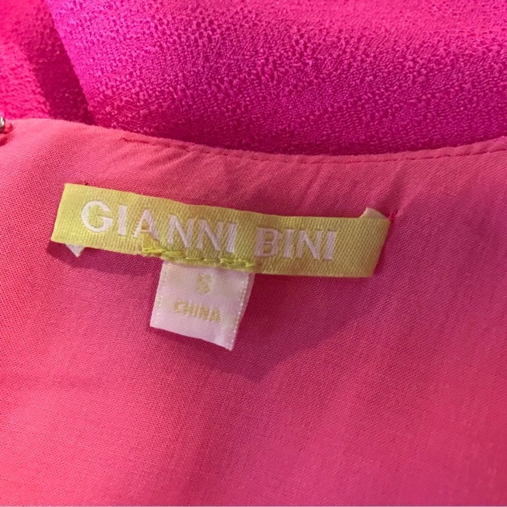 Gianni Bini Dress Women’s Size Small Hot Pink Sleeveless Pleated Pockets - Picture 6 of 6